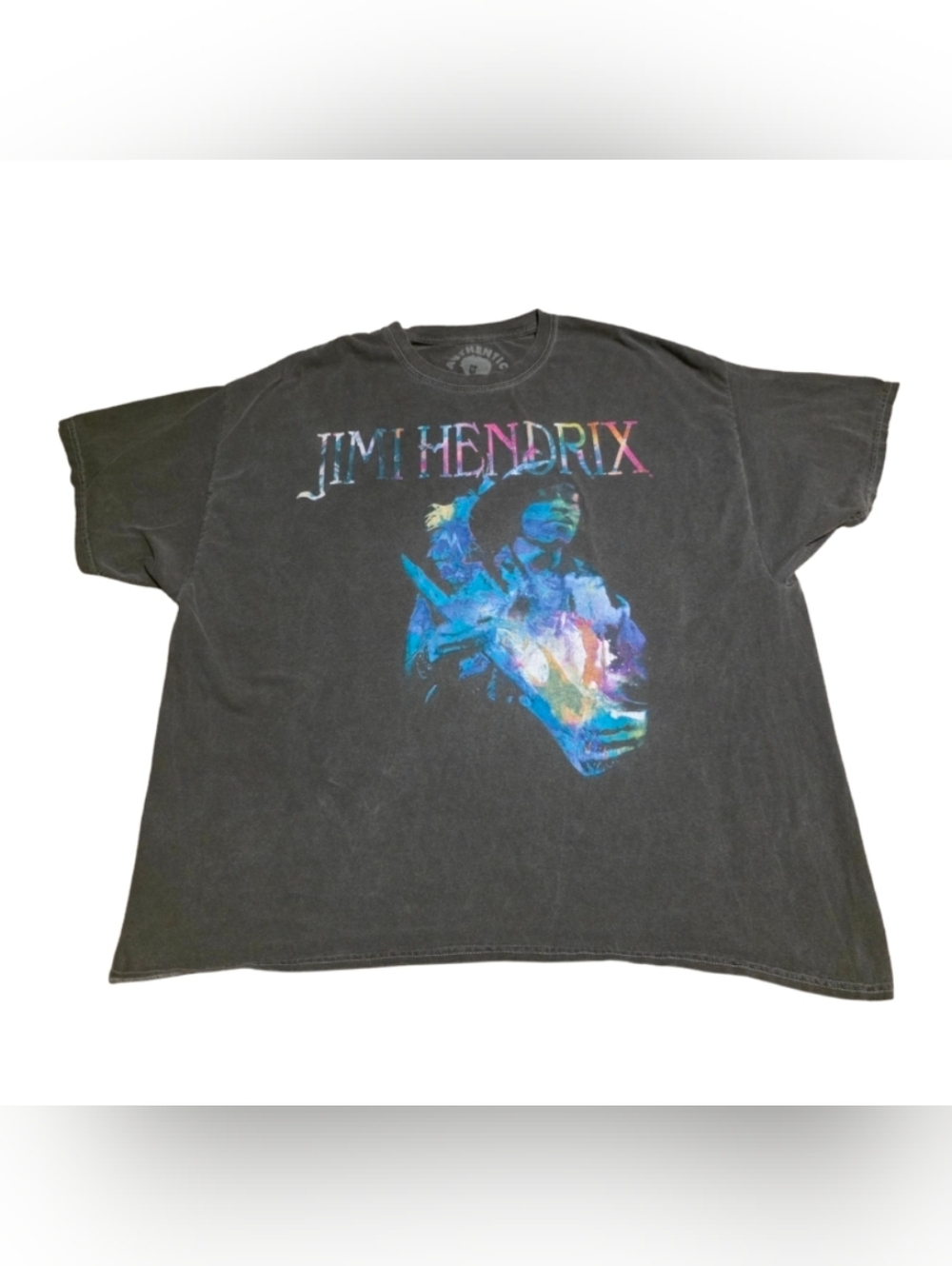 Jimi Hendrix Graphic Band Tee Vintage Style Washed Black Oversized L